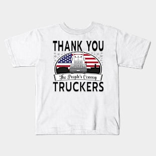 PEOPLES CONVOY TO DC IN THE USA WITH FLAG GIFTS Kids T-Shirt